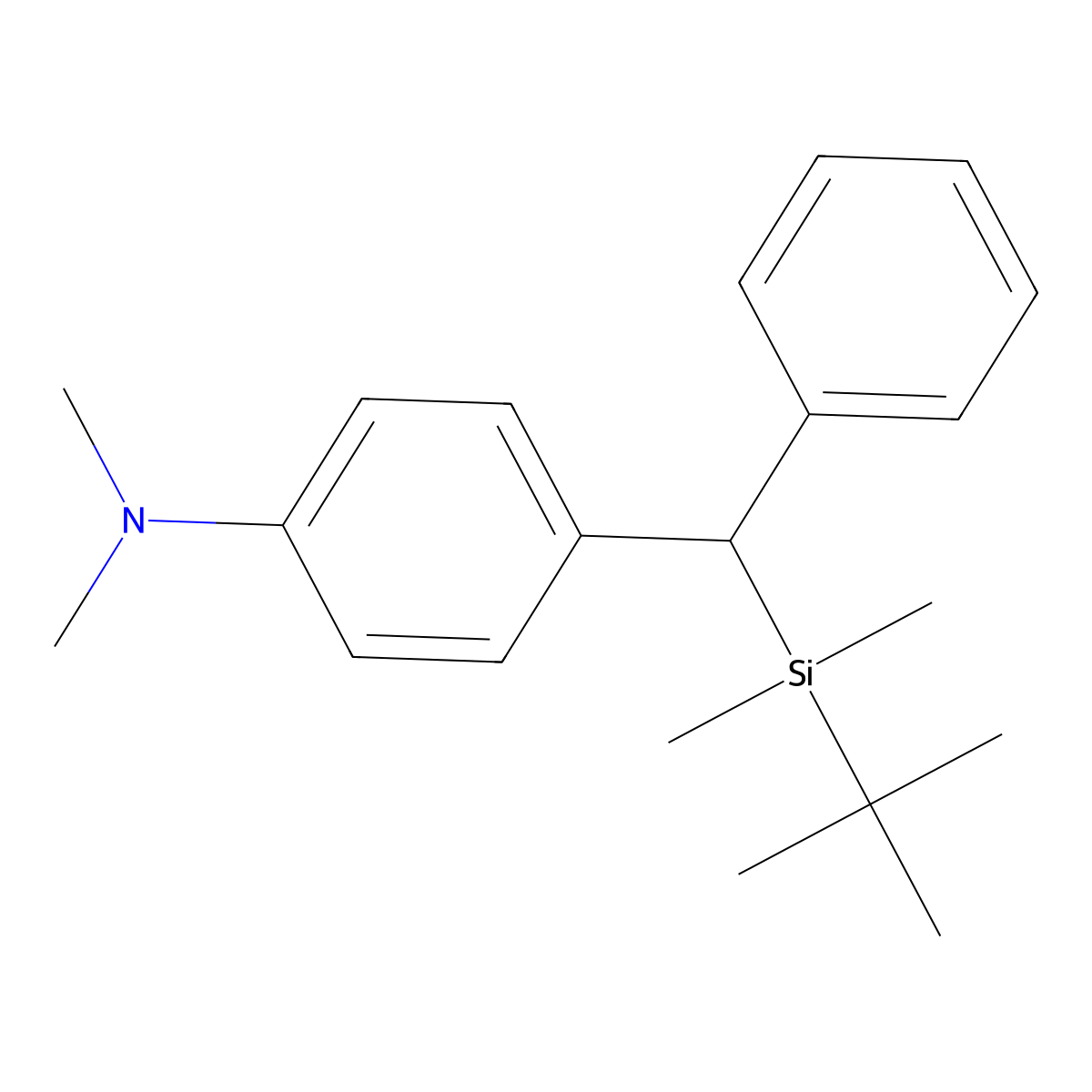 4-[(tert-Butyldimethylsilyl)(phenyl)methyl]-N,N-dimethylaniline molecular structure, CAS 162088-03-1