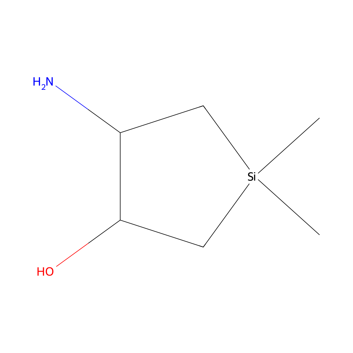 rac-(3R,4R)-4-amino-1,1-dimethylsilolan-3-ol molecular structure, CAS 162089-31-8