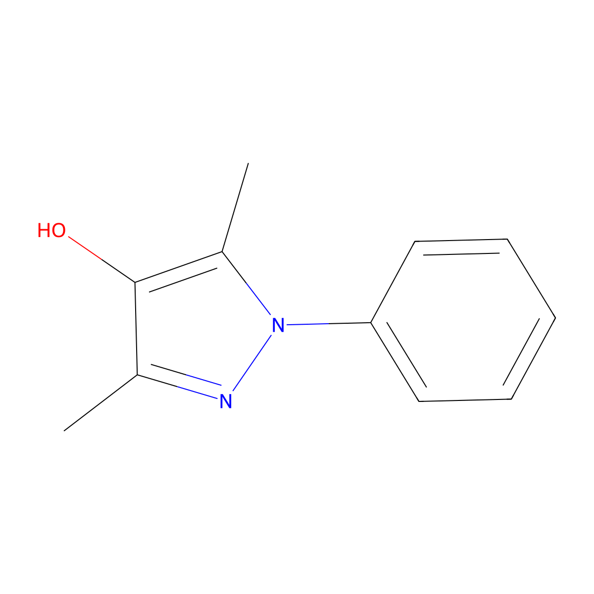 3,5-Dimethyl-1-phenyl-1H-pyrazol-4-ol molecular structure, CAS 16209-01-1