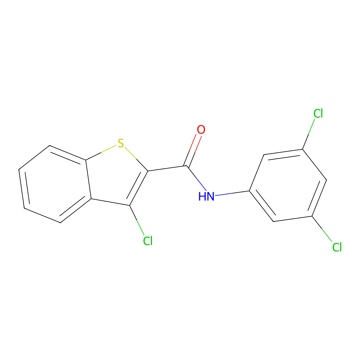 3-Chloro-N-(3,5-dichlorophenyl)benzo[b]thiophene-2-carboxamide molecular structure, CAS 162090-70-2