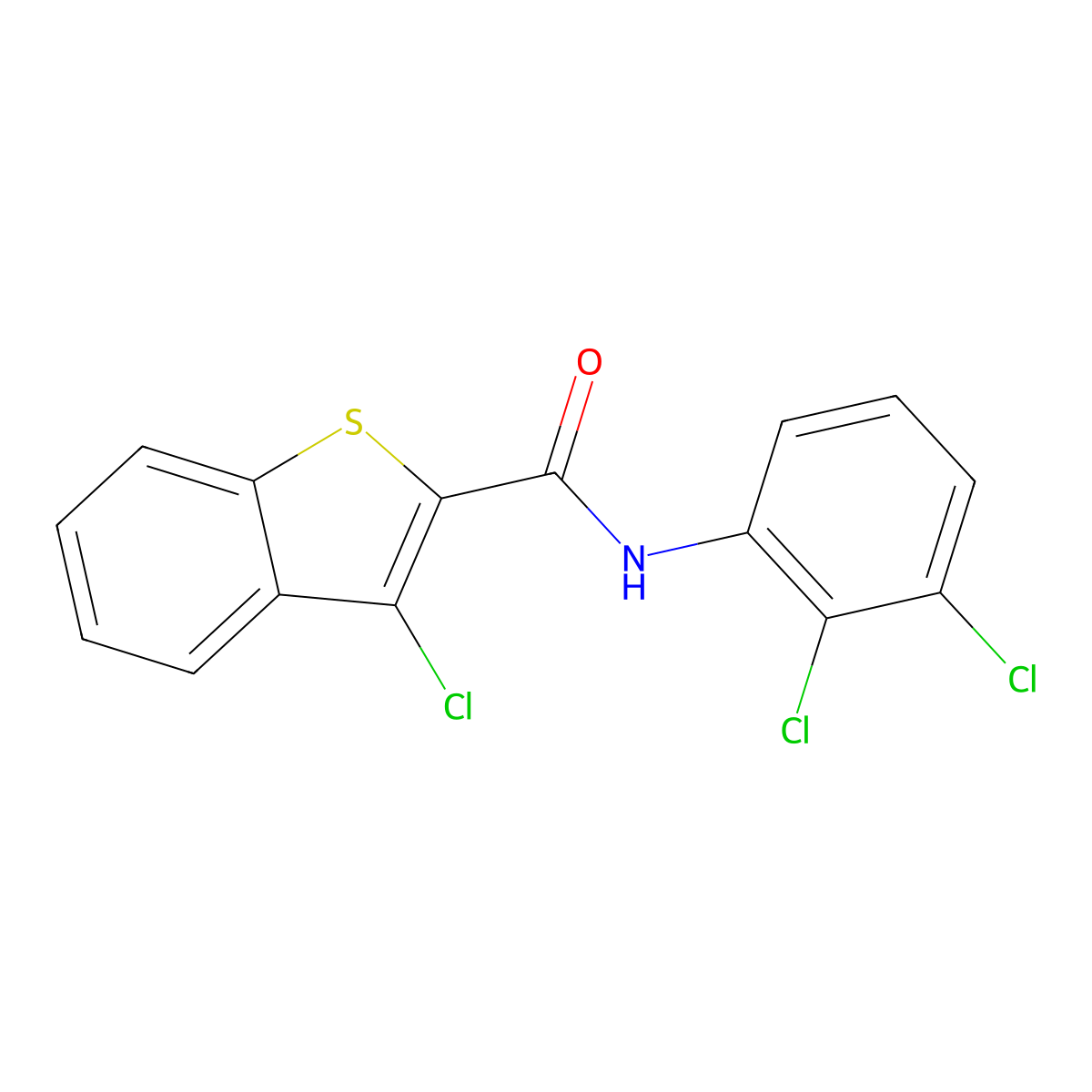 3-chloro-N-(2,3-dichlorophenyl)-1-benzothiophene-2-carboxamide molecular structure, CAS 162090-71-3