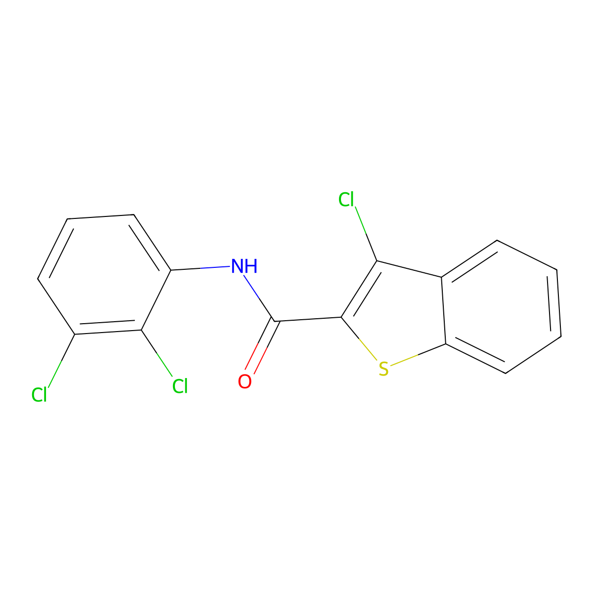 3-chloro-N-(2,3-dichlorophenyl)-1-benzothiophene-2-carboxamide molecular structure, CAS 162090-71-3