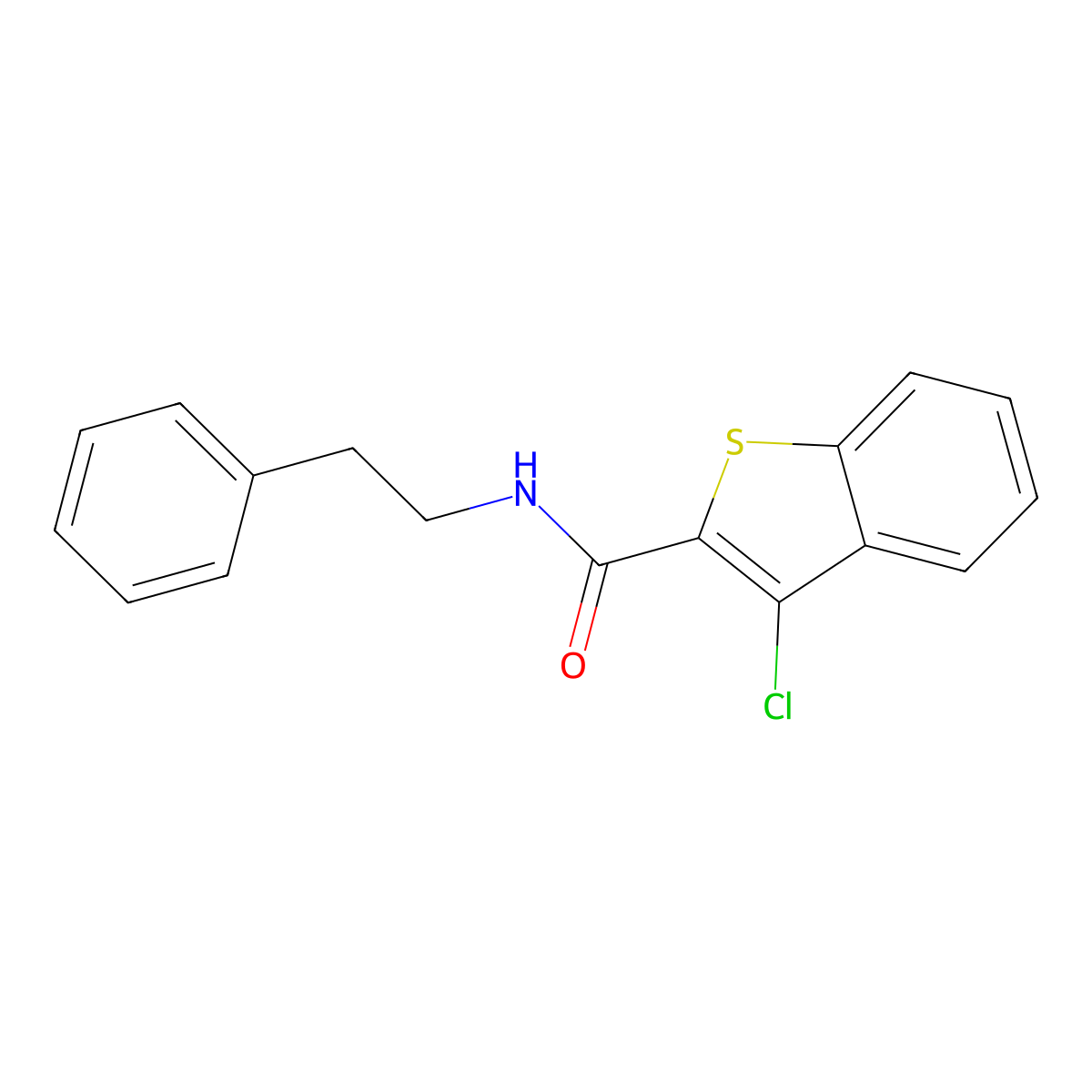 3-chloro-N-(2-phenylethyl)-1-benzothiophene-2-carboxamide molecular structure, CAS 162090-73-5