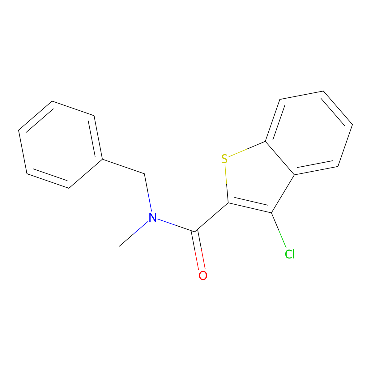 N-benzyl-3-chloro-N-methyl-1-benzothiophene-2-carboxamide molecular structure, CAS 162090-74-6