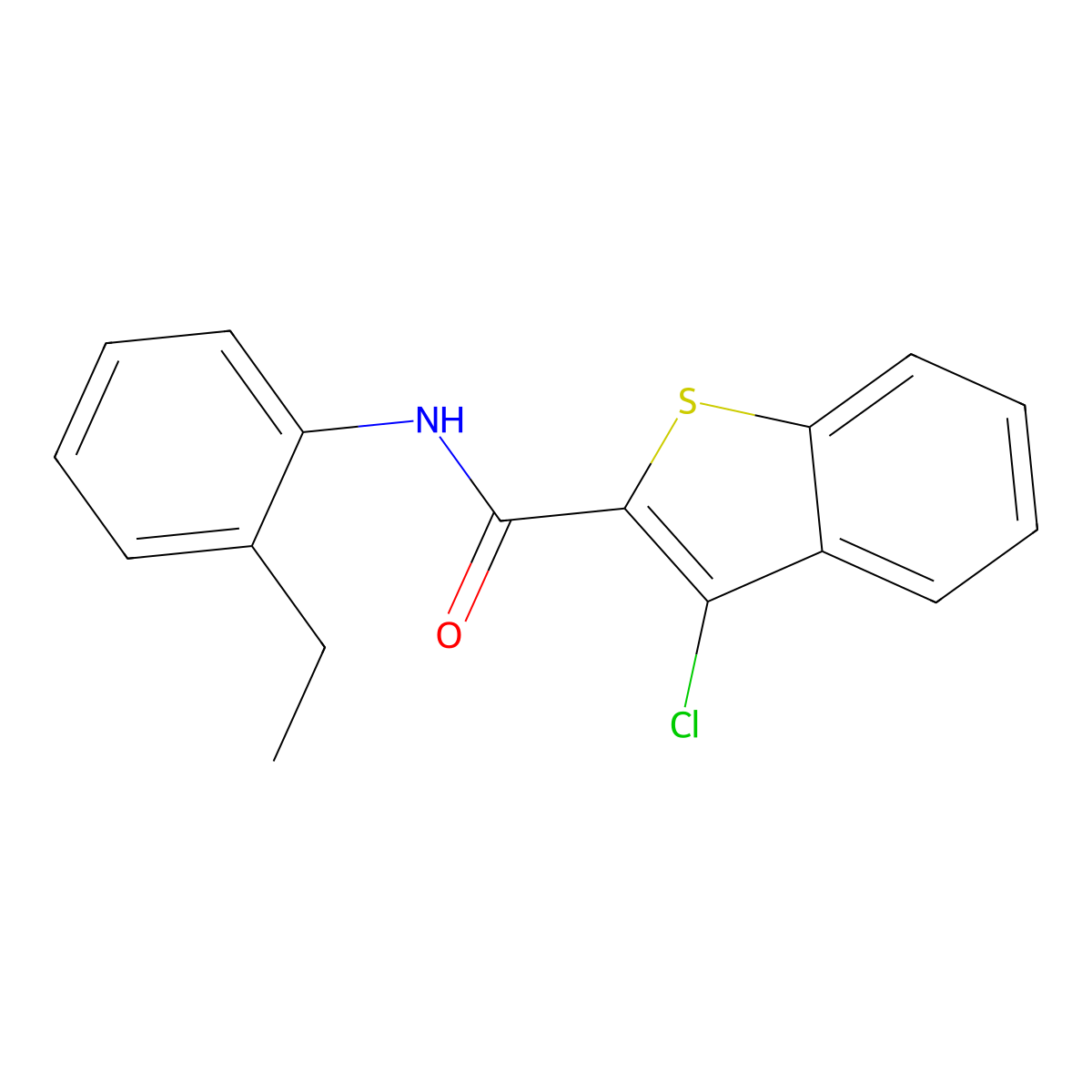3-Chloro-N-(2-ethylphenyl)benzo[b]thiophene-2-carboxamide molecular structure, CAS 162090-80-4