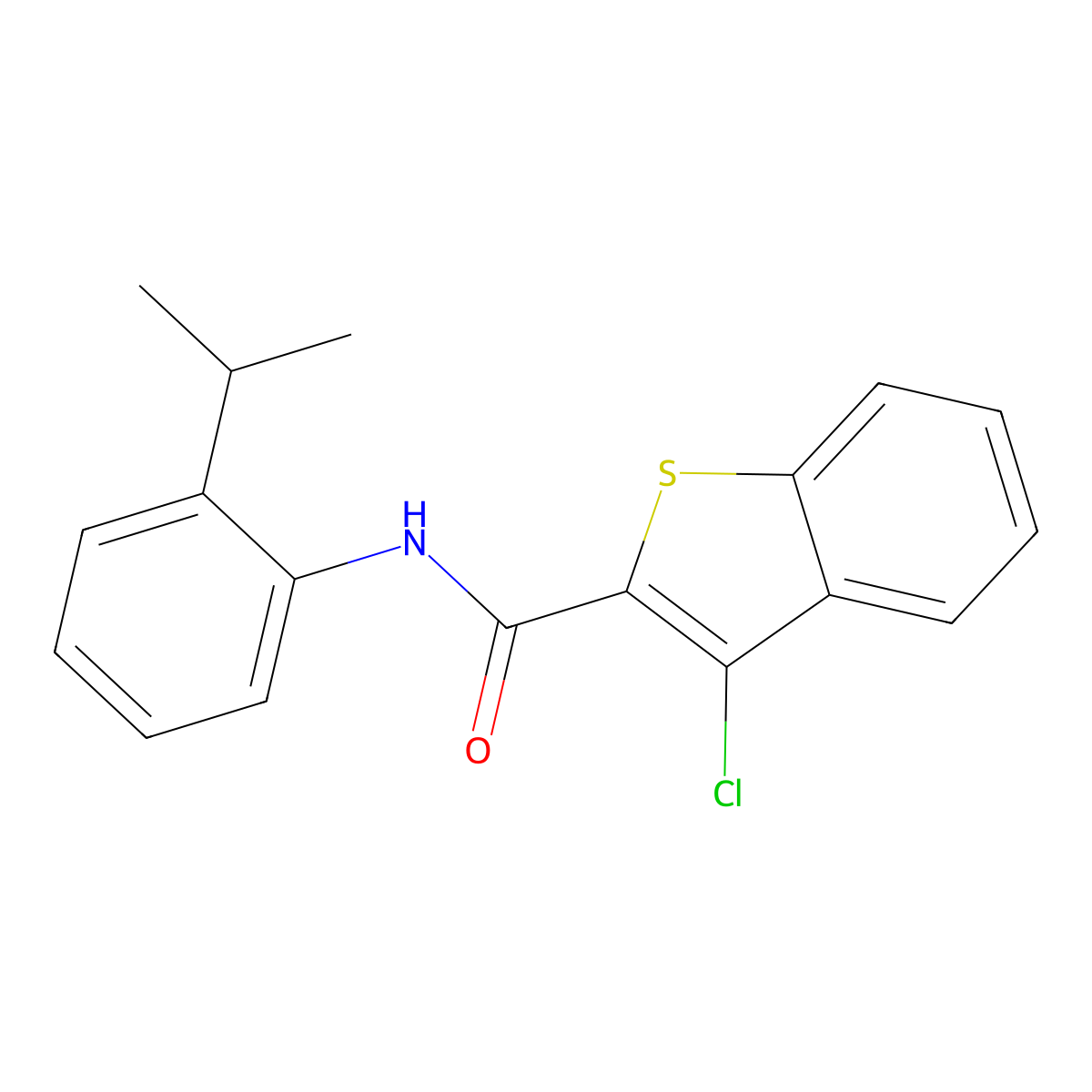3-chloro-N-(2-propan-2-ylphenyl)-1-benzothiophene-2-carboxamide molecular structure, CAS 162090-84-8
