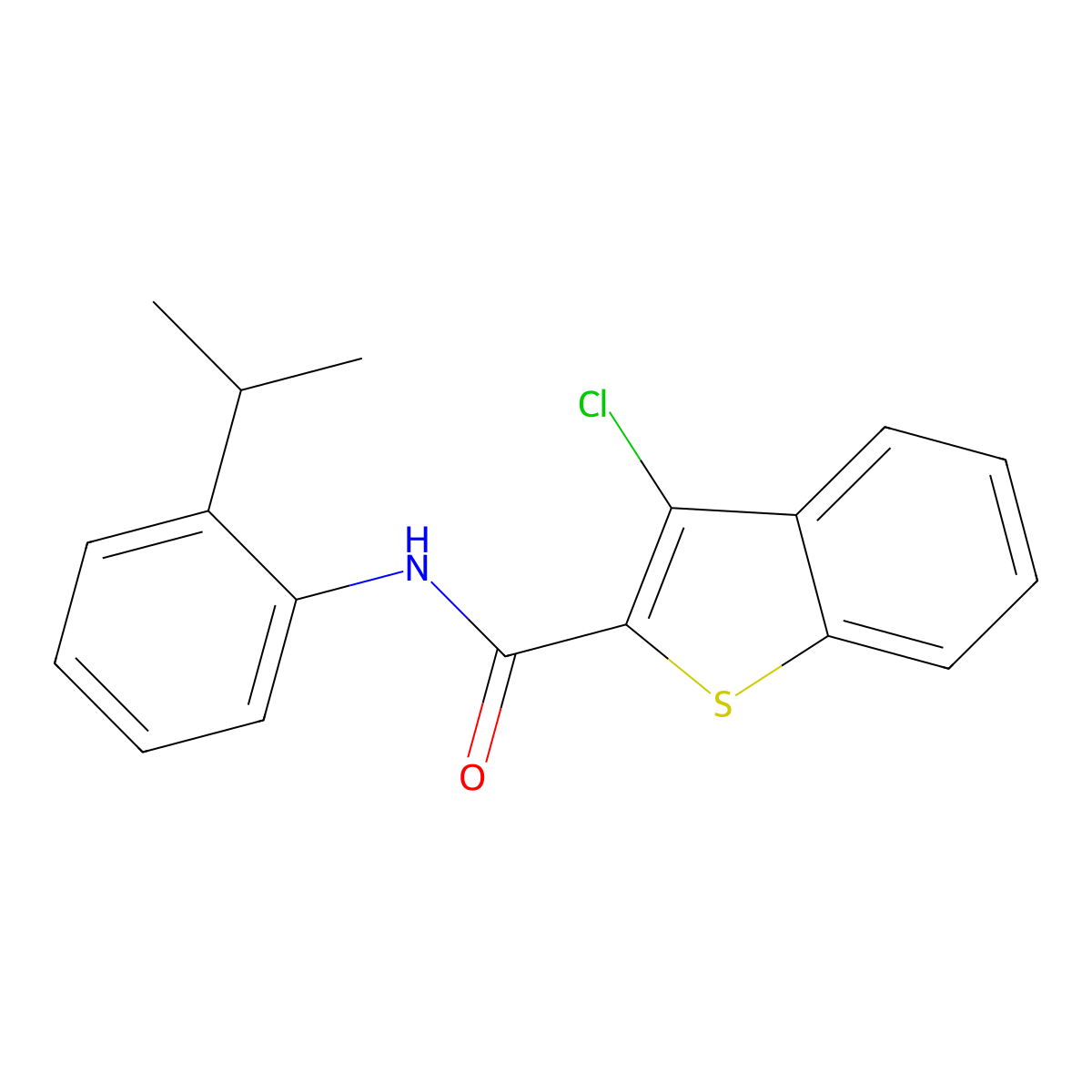 3-chloro-N-(2-propan-2-ylphenyl)-1-benzothiophene-2-carboxamide molecular structure, CAS 162090-84-8
