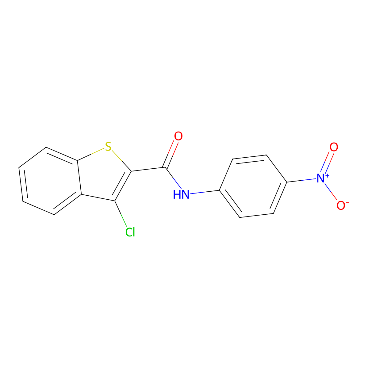 3-Chloro-N-(4-nitrophenyl)-1-benzothiophene-2-carboxamide molecular structure, CAS 162090-87-1