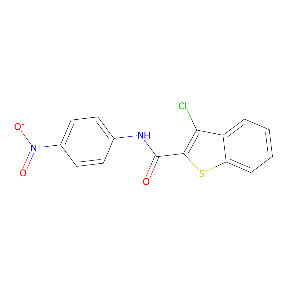 3-Chloro-N-(4-nitrophenyl)-1-benzothiophene-2-carboxamide molecular structure, CAS 162090-87-1
