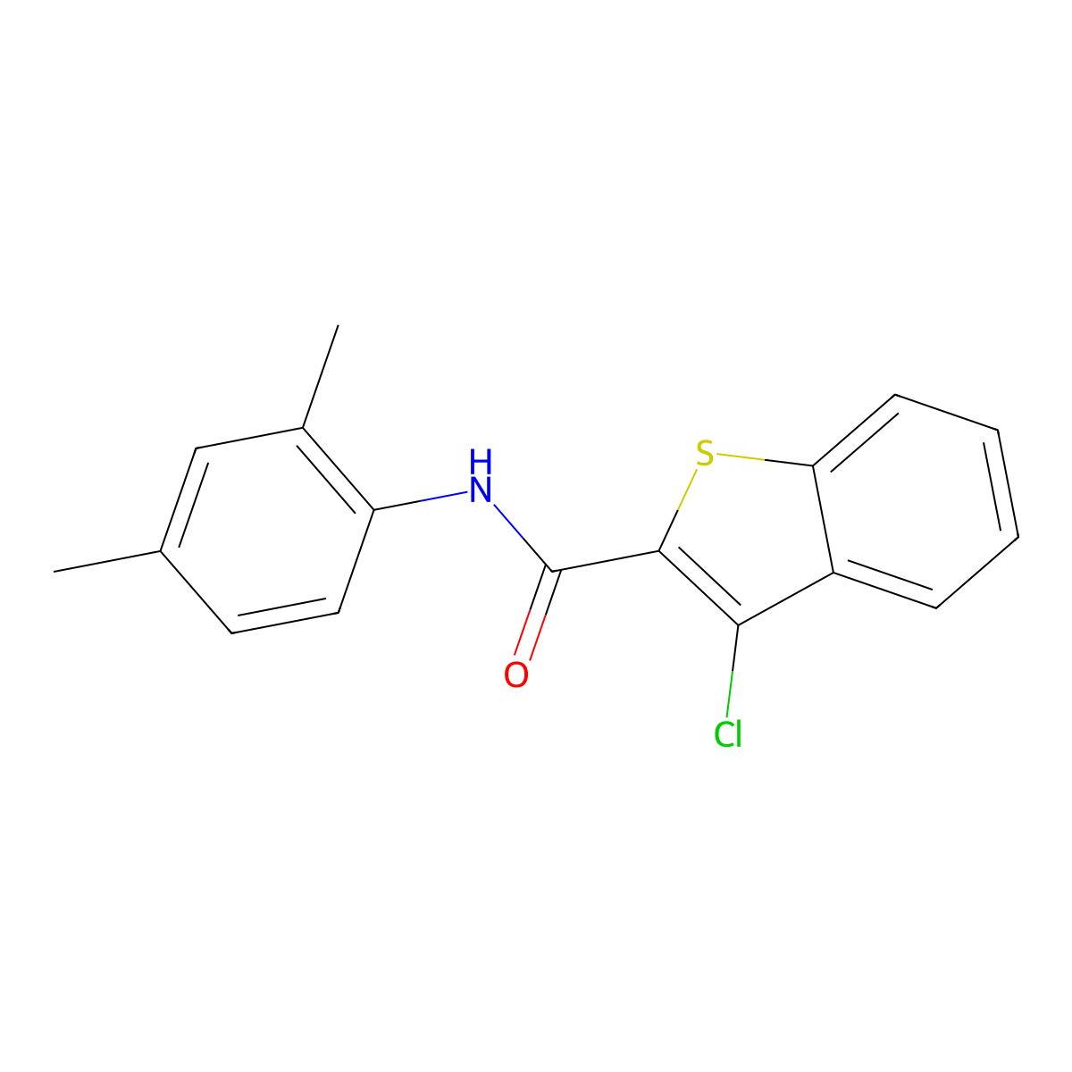 3-Chloro-N-(2,4-dimethylphenyl)-1-benzothiophene-2-carboxamide molecular structure, CAS 162090-92-8