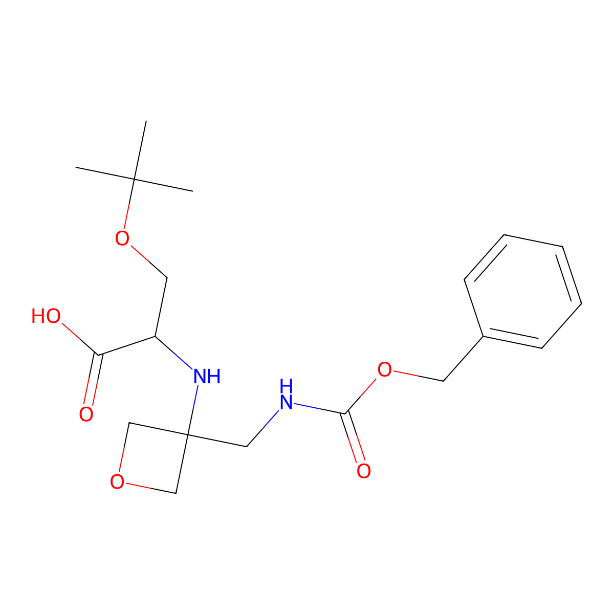 (2S)-2-[3-[(Benzyloxycarbonylamino)methyl]oxetane-3-ylamino]-3-tert-butoxypropionic acid molecular structure, CAS 1620923-99-0