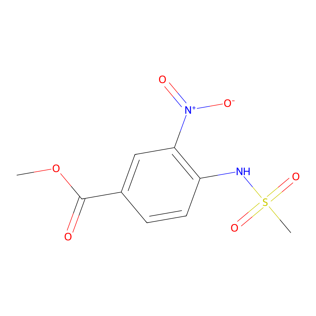Methyl 4-methanesulfonamido-3-nitrobenzoate molecular structure, CAS 1620950-81-3
