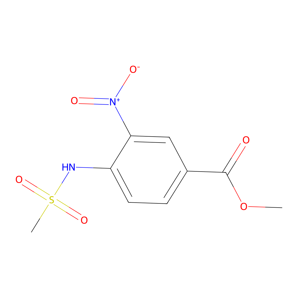 Methyl 4-methanesulfonamido-3-nitrobenzoate molecular structure, CAS 1620950-81-3