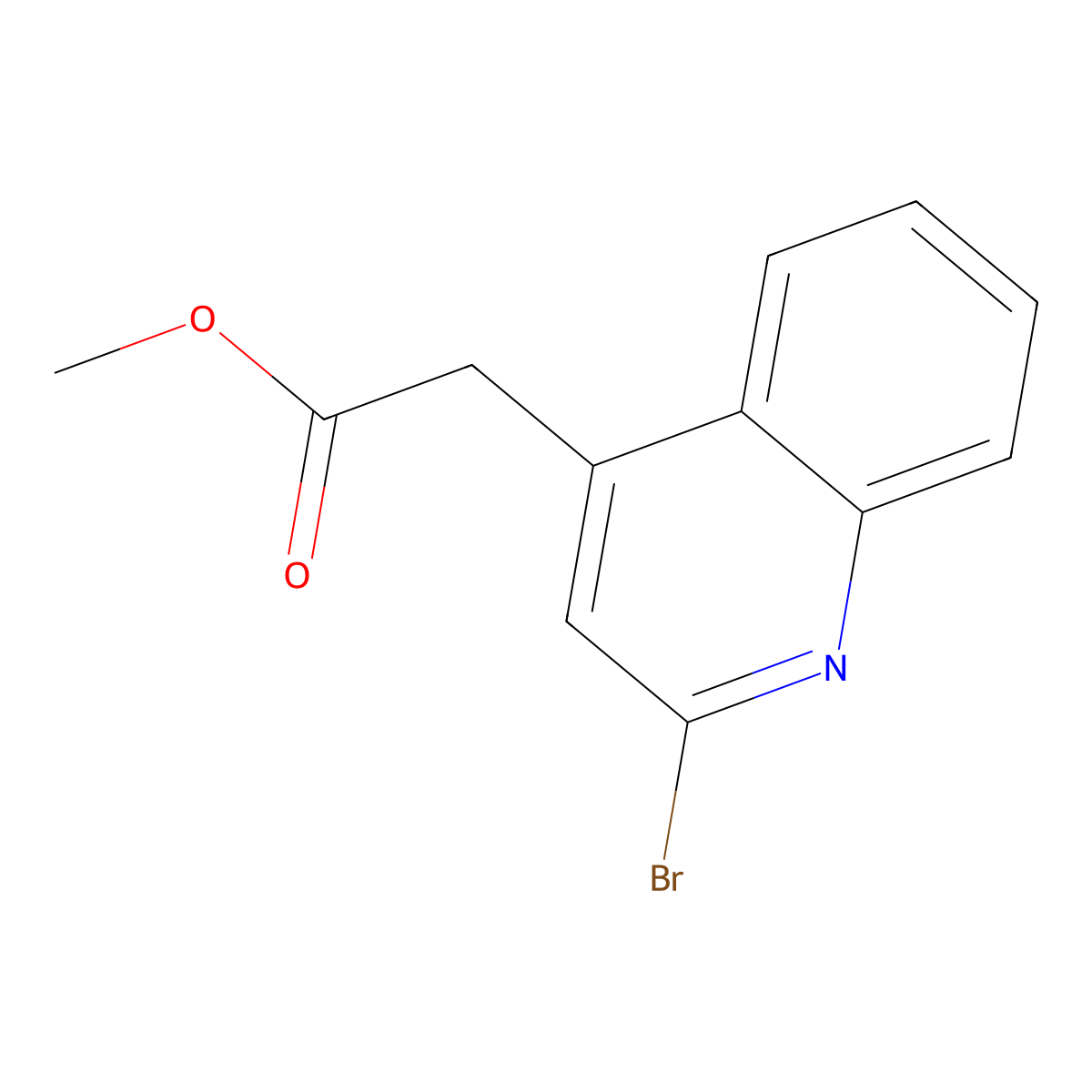 Methyl 2-(2-bromoquinolin-4-yl)acetate molecular structure, CAS 1620955-59-0