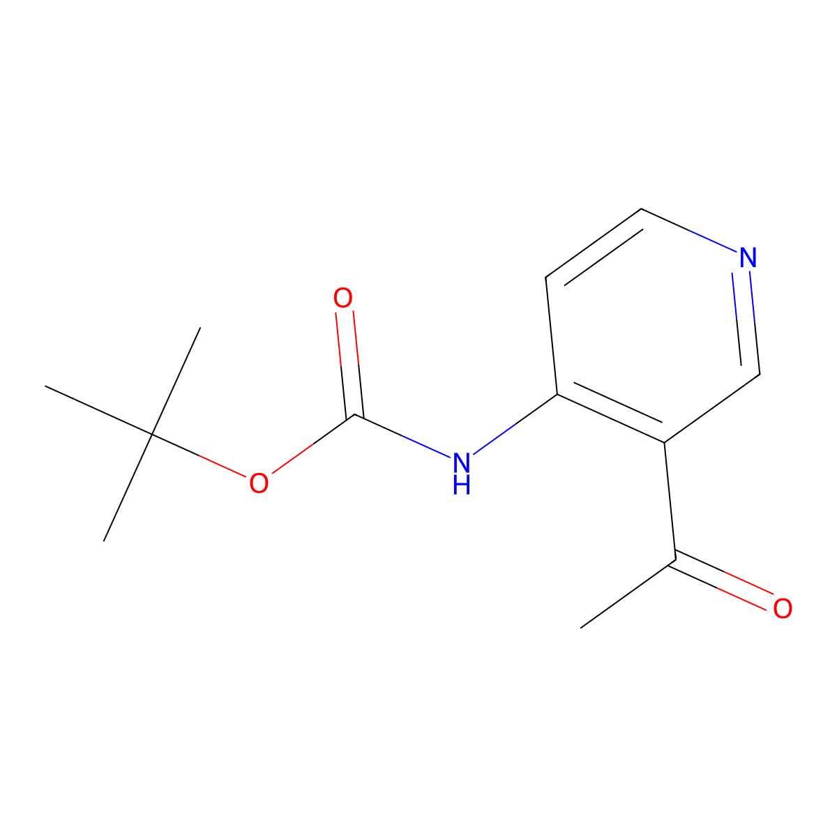 tert-butyl N-(3-acetylpyridin-4-yl)carbamate molecular structure, CAS 1620955-61-4