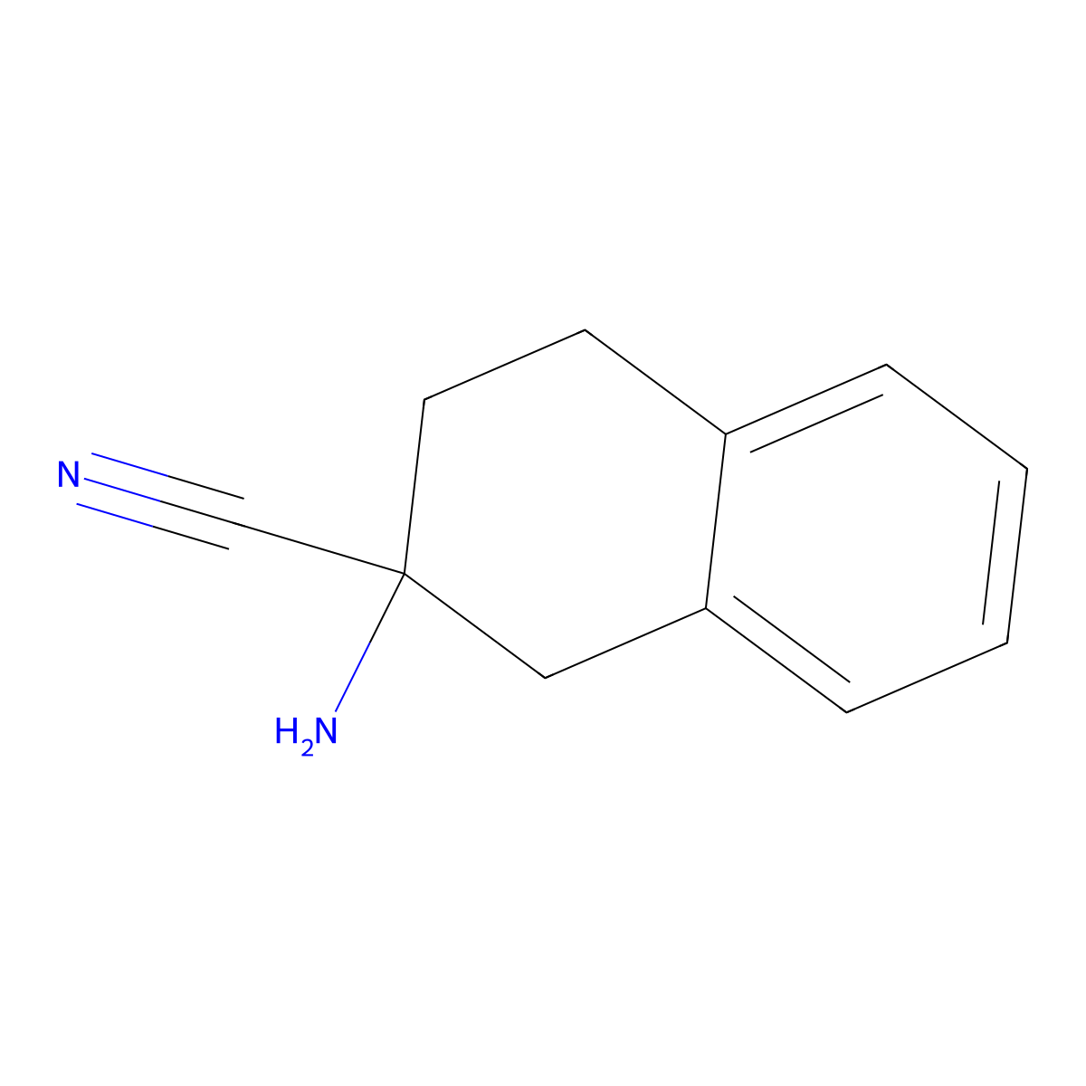2-Amino-1,2,3,4-tetrahydronaphthalene-2-carbonitrile molecular structure, CAS 162098-74-0