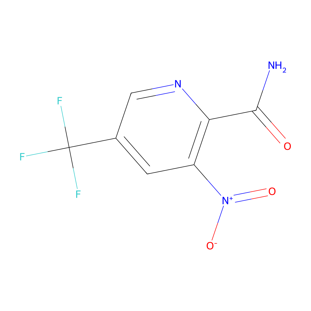 3-Nitro-5-(trifluoromethyl)picolinamide molecular structure, CAS 1620981-33-0