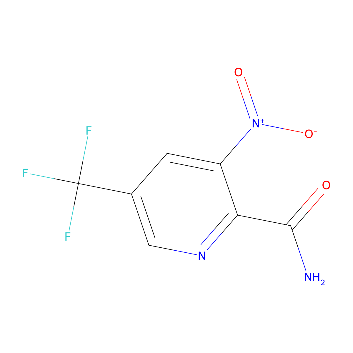 3-Nitro-5-(trifluoromethyl)picolinamide molecular structure, CAS 1620981-33-0