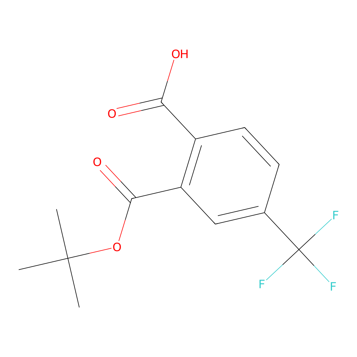 2-[(Tert-butoxy)carbonyl]-4-(trifluoromethyl)benzoic acid molecular structure, CAS 1620998-38-0