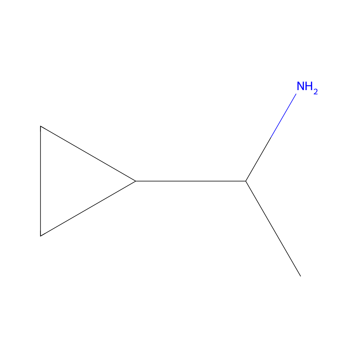 1-Cyclopropylethanamine molecular structure, CAS 1621-24-5