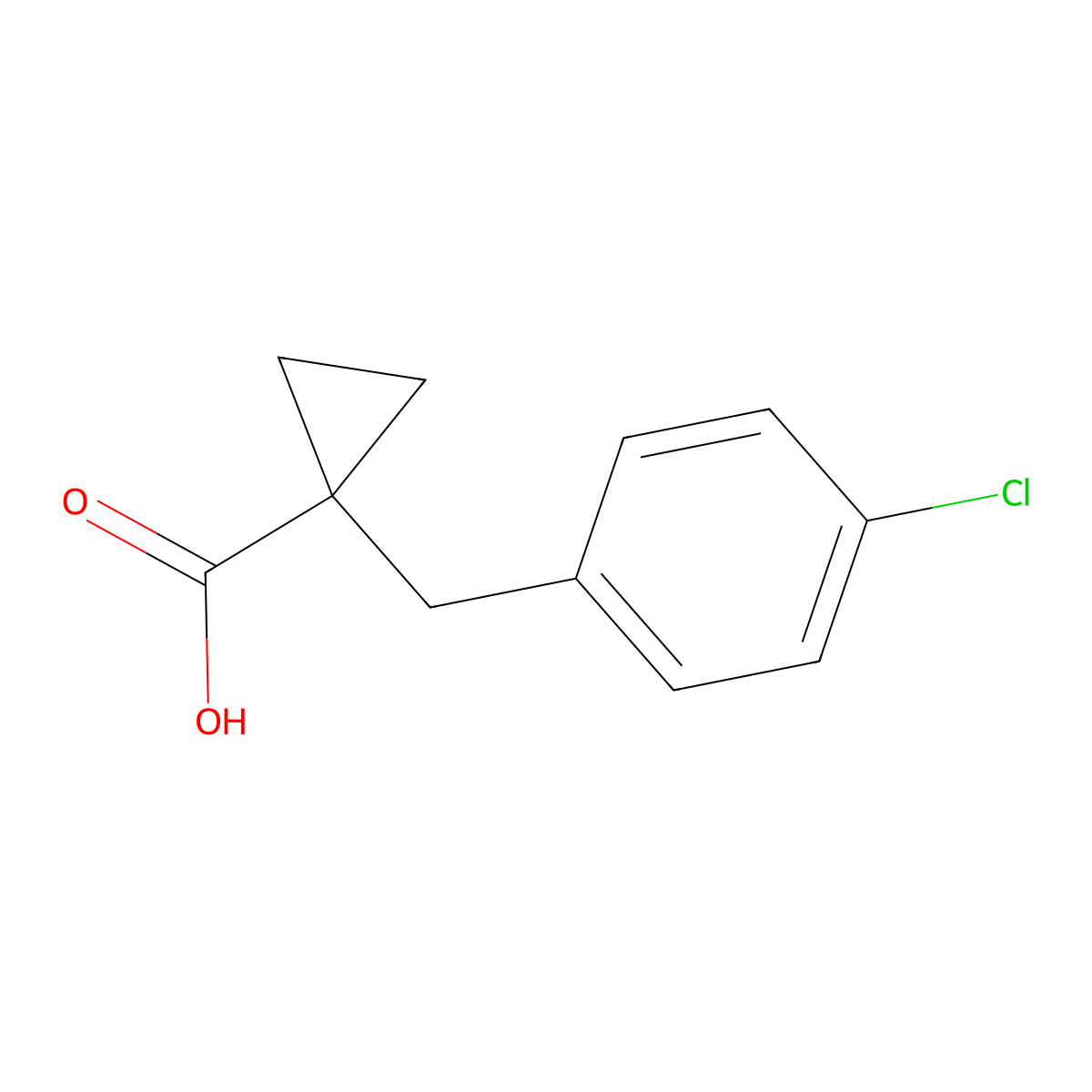 1-((4-Chlorophenyl)methyl)cyclopropane-1-carboxylic acid molecular structure, CAS 1621-37-0