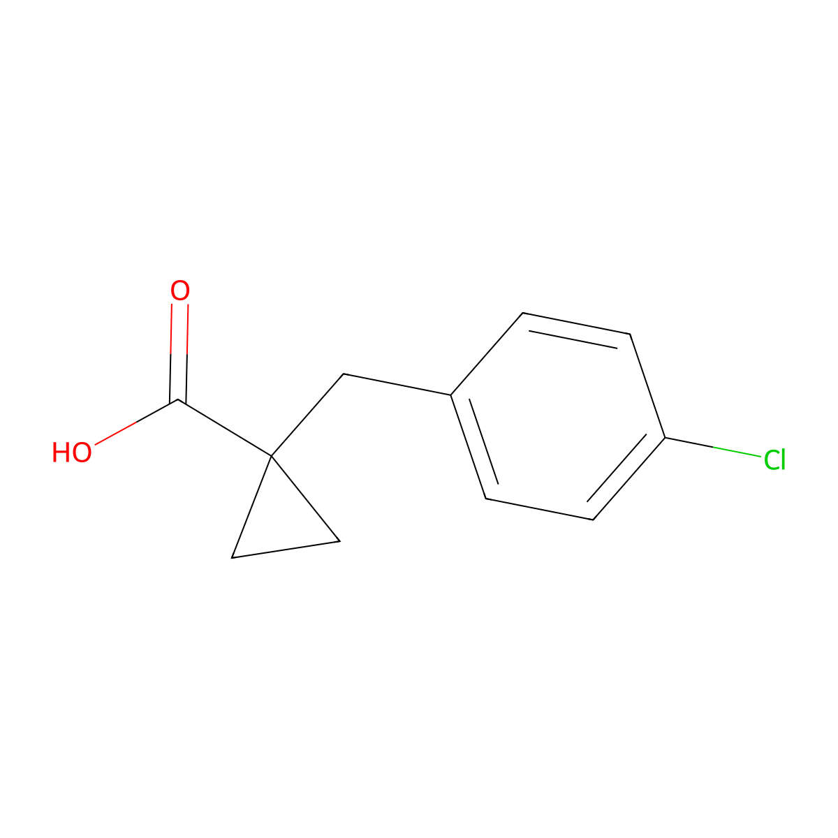 1-((4-Chlorophenyl)methyl)cyclopropane-1-carboxylic acid molecular structure, CAS 1621-37-0