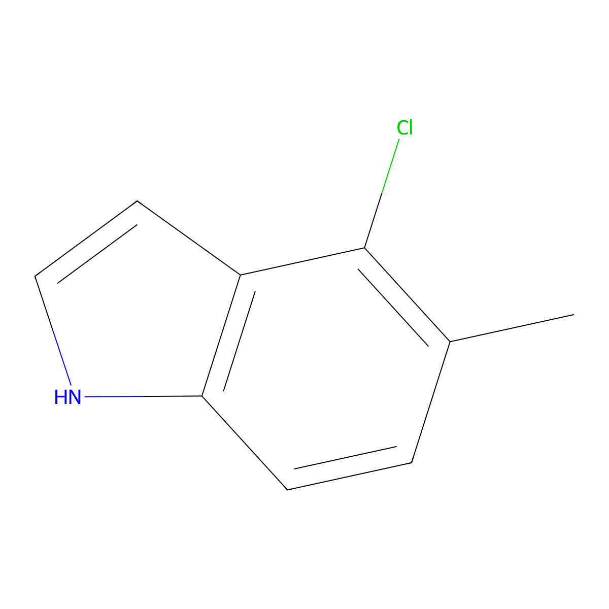 4-Chloro-5-methyl-1H-indole molecular structure, CAS 162100-43-8