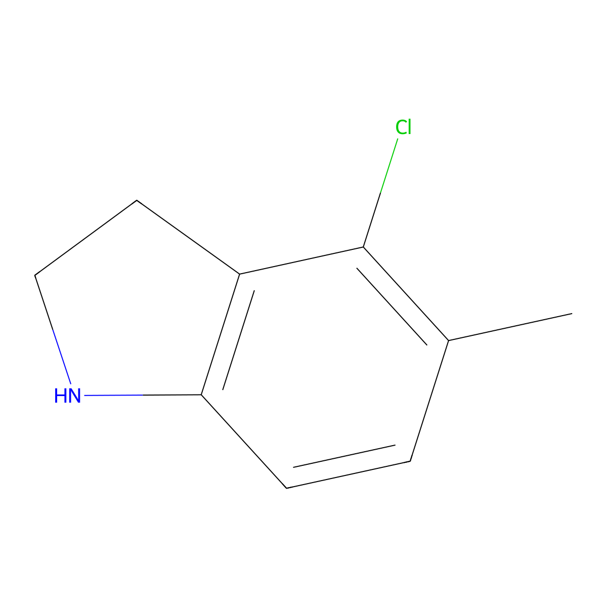 4-Chloro-5-methylindoline molecular structure, CAS 162100-45-0