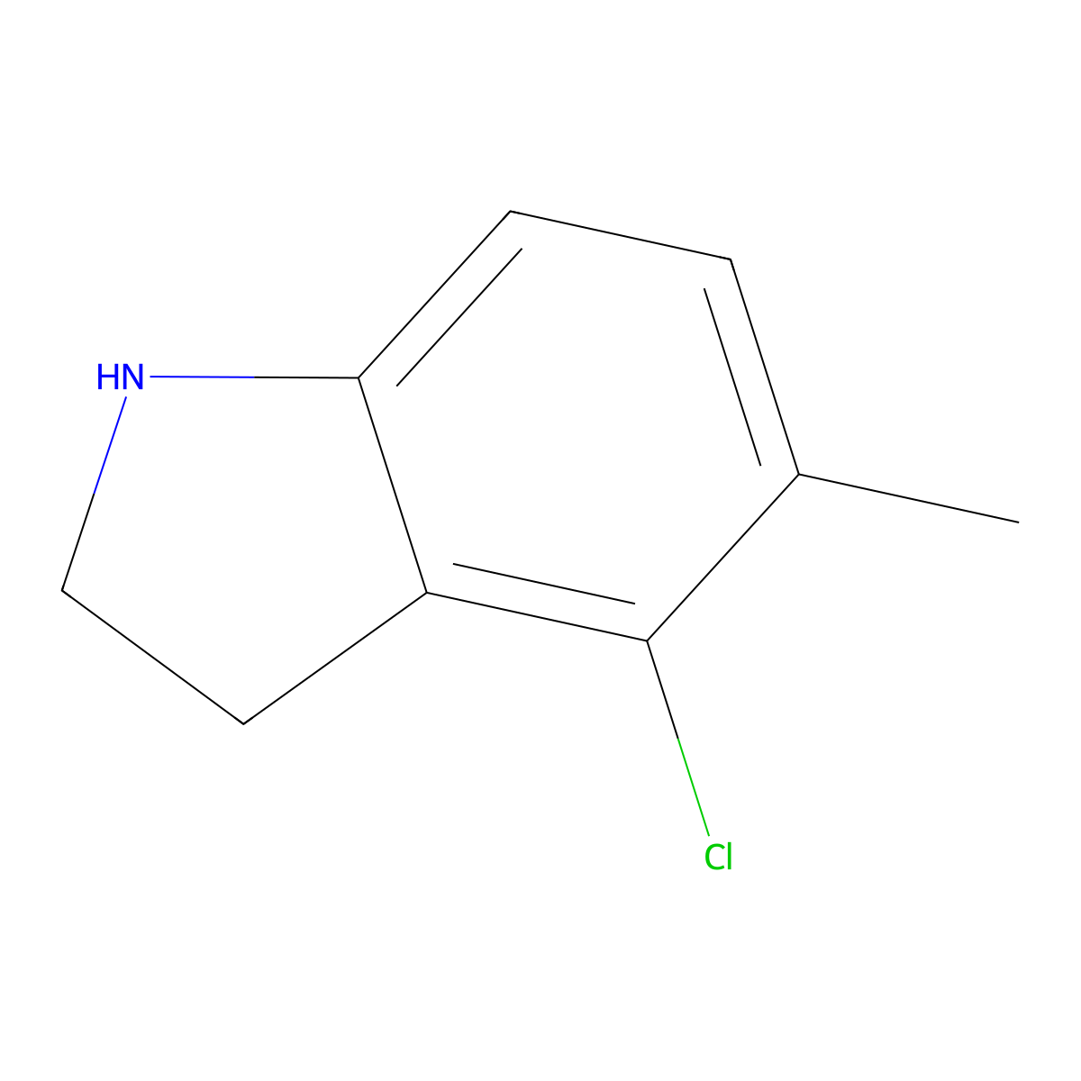 4-Chloro-5-methylindoline molecular structure, CAS 162100-45-0