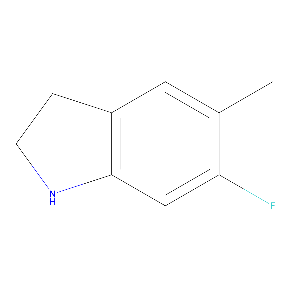 6-Fluoro-5-methylindoline molecular structure, CAS 162100-50-7