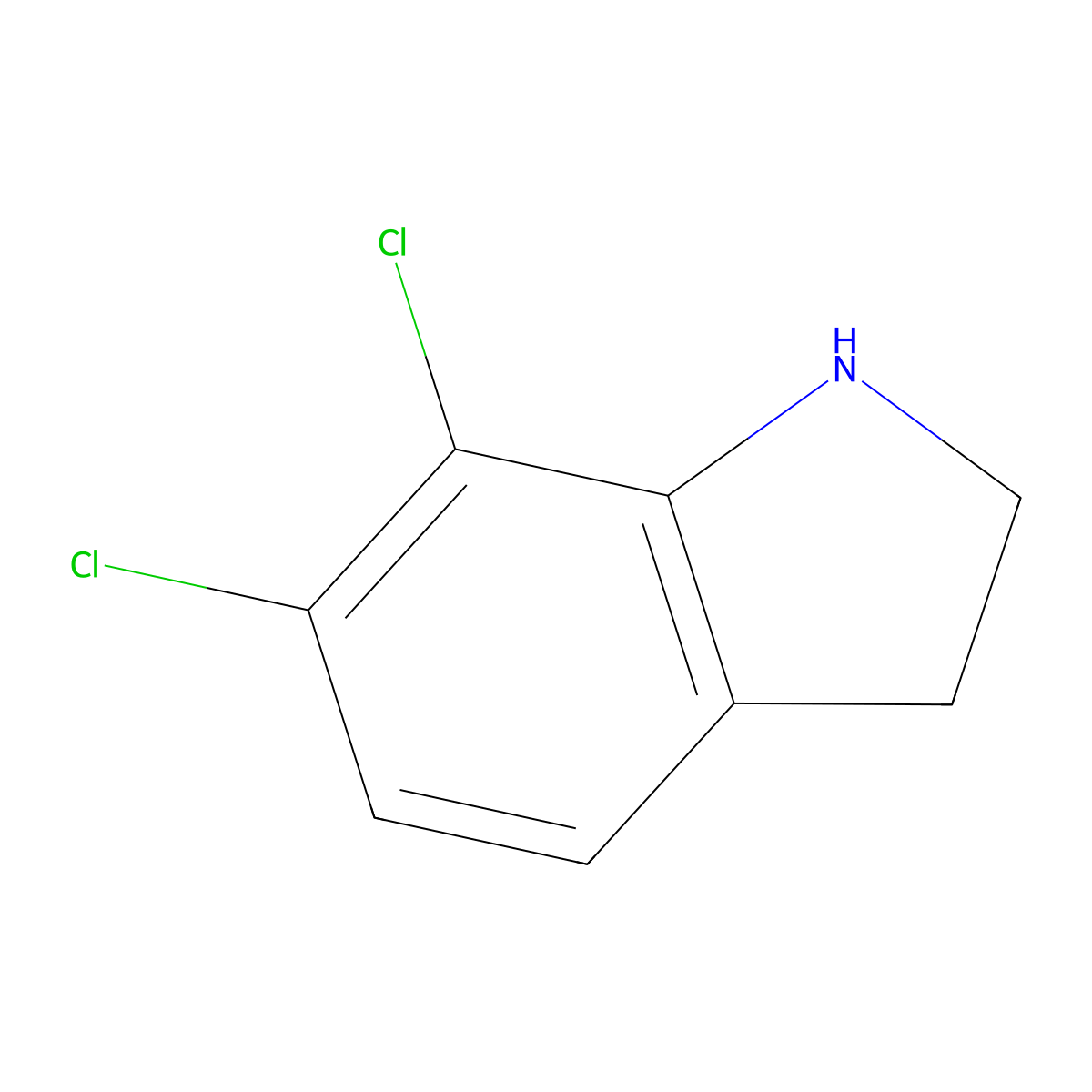 6,7-dichloro-2,3-dihydro-1H-indole molecular structure, CAS 162100-52-9