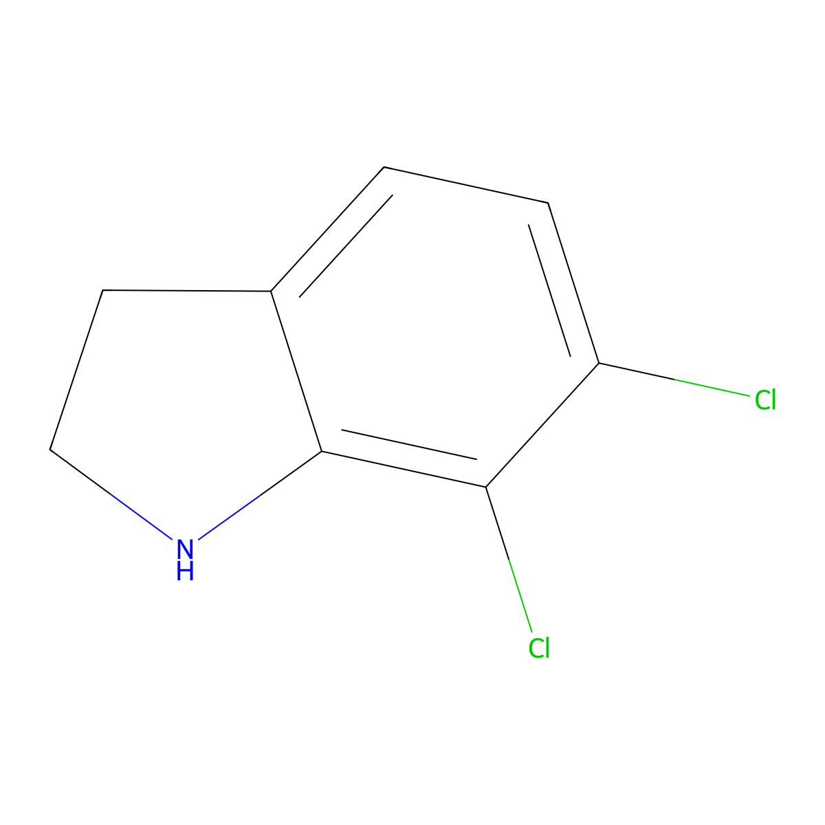 6,7-dichloro-2,3-dihydro-1H-indole molecular structure, CAS 162100-52-9