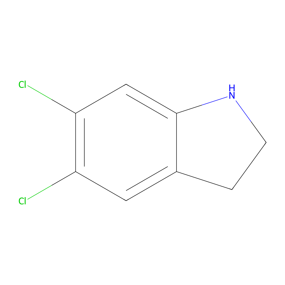 5,6-dichloro-2,3-dihydro-1H-indole molecular structure, CAS 162100-53-0