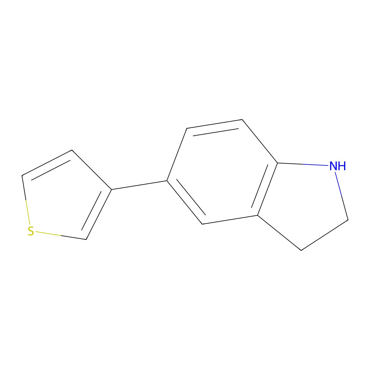 5-(3-Thienyl)indoline molecular structure, CAS 162100-54-1