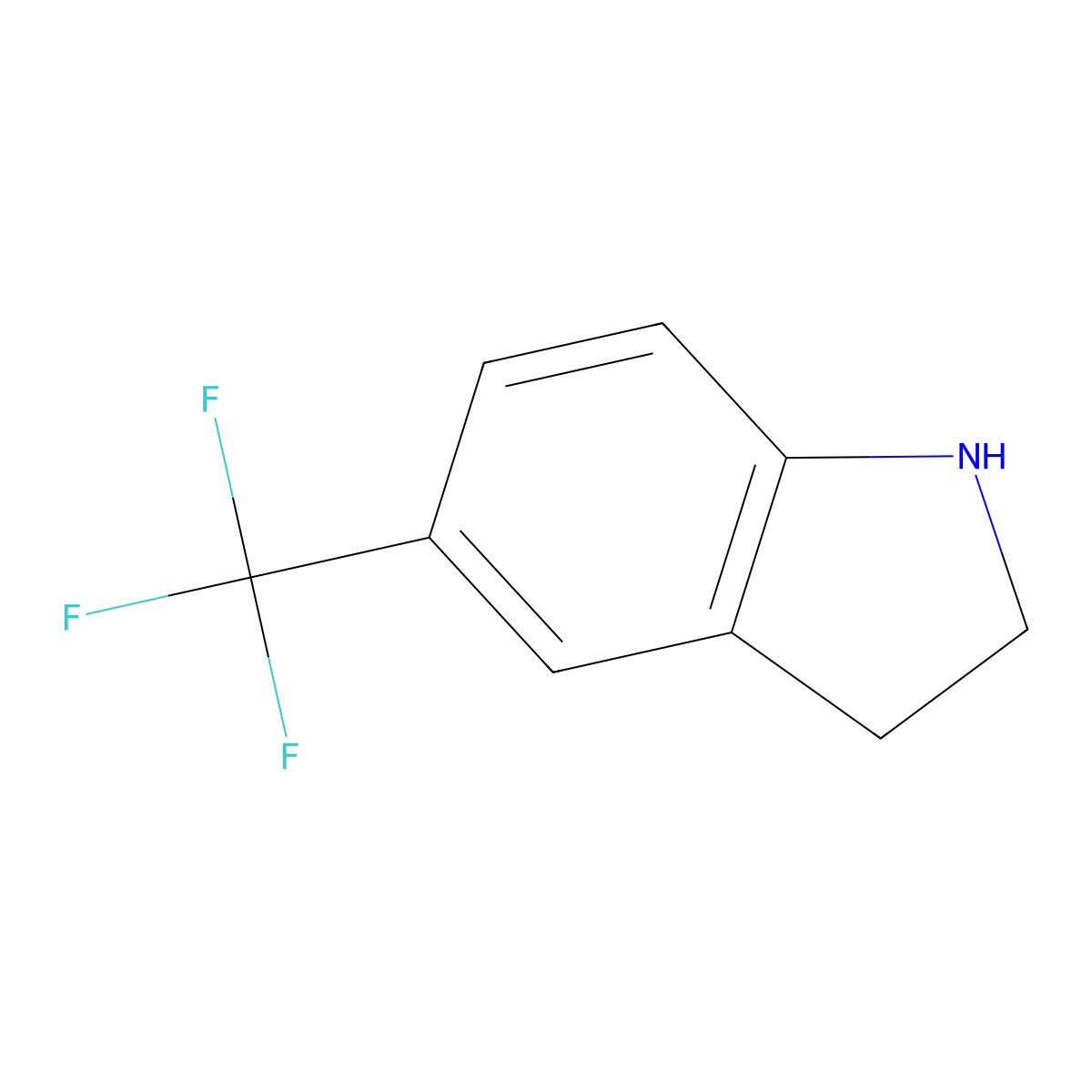 5-(trifluoromethyl)-2,3-dihydro-1H-indole molecular structure, CAS 162100-55-2