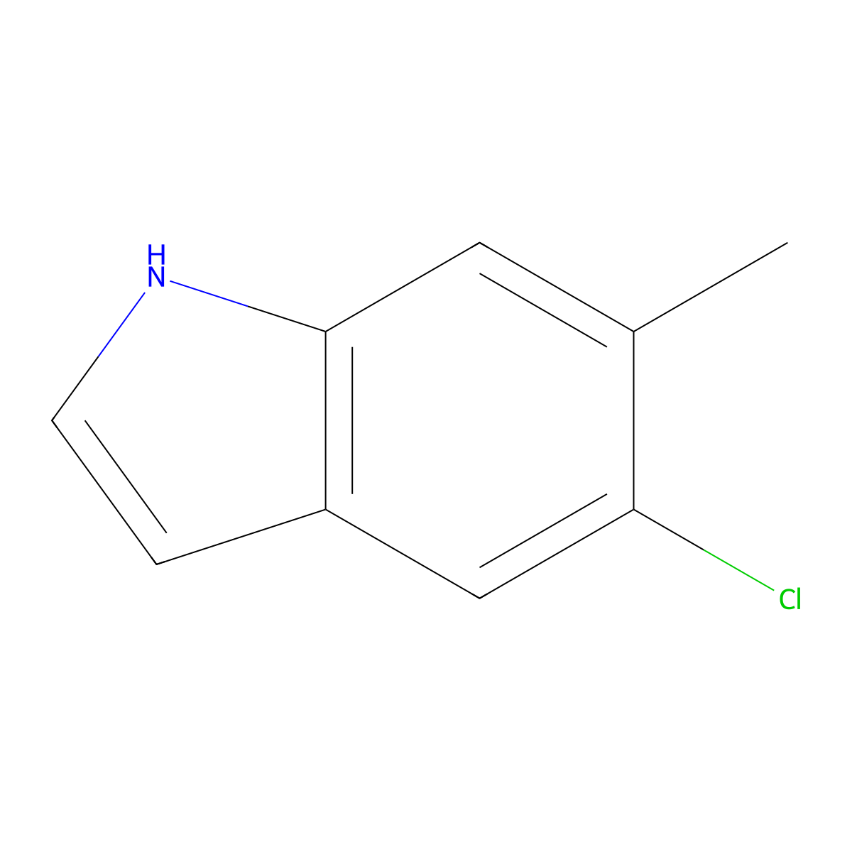 5-chloro-6-methyl-1H-indole molecular structure, CAS 162100-56-3