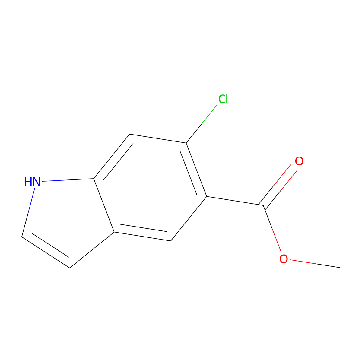 Methyl 6-chloro-1H-indole-5-carboxylate molecular structure, CAS 162100-83-6