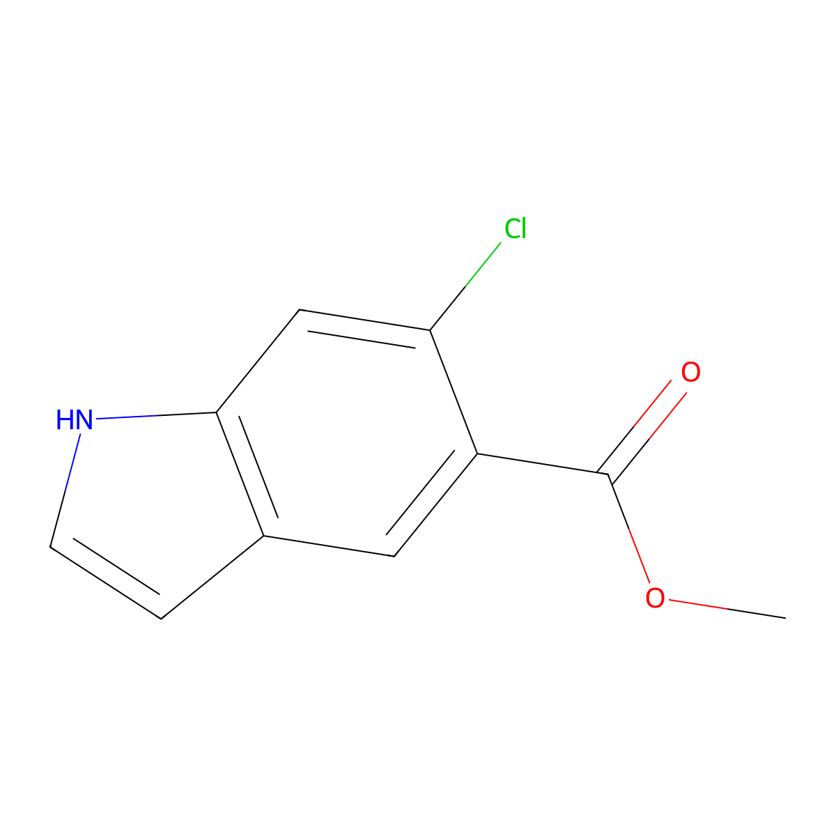 Methyl 6-chloro-1H-indole-5-carboxylate molecular structure, CAS 162100-83-6