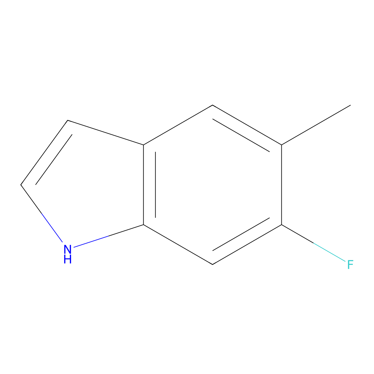 6-fluoro-5-methyl-1H-indole molecular structure, CAS 162100-95-0