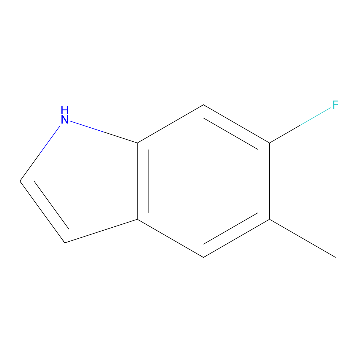 6-fluoro-5-methyl-1H-indole molecular structure, CAS 162100-95-0