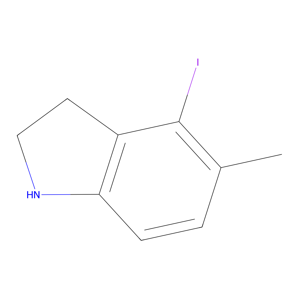 4-Iodo-5-methylindoline molecular structure, CAS 162100-96-1