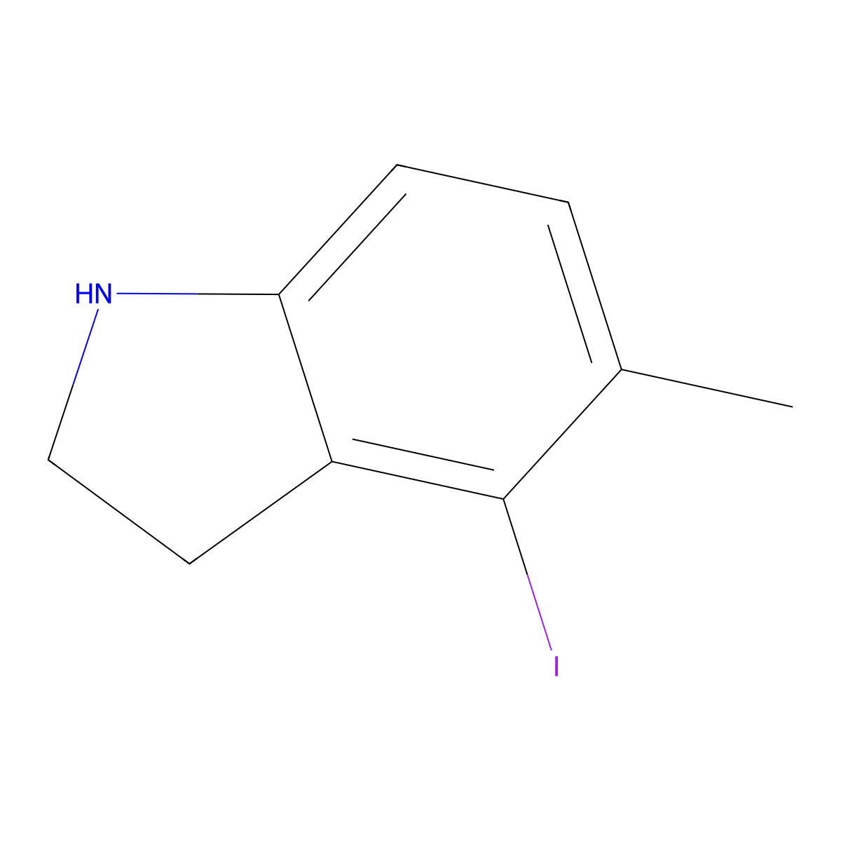 4-Iodo-5-methylindoline molecular structure, CAS 162100-96-1