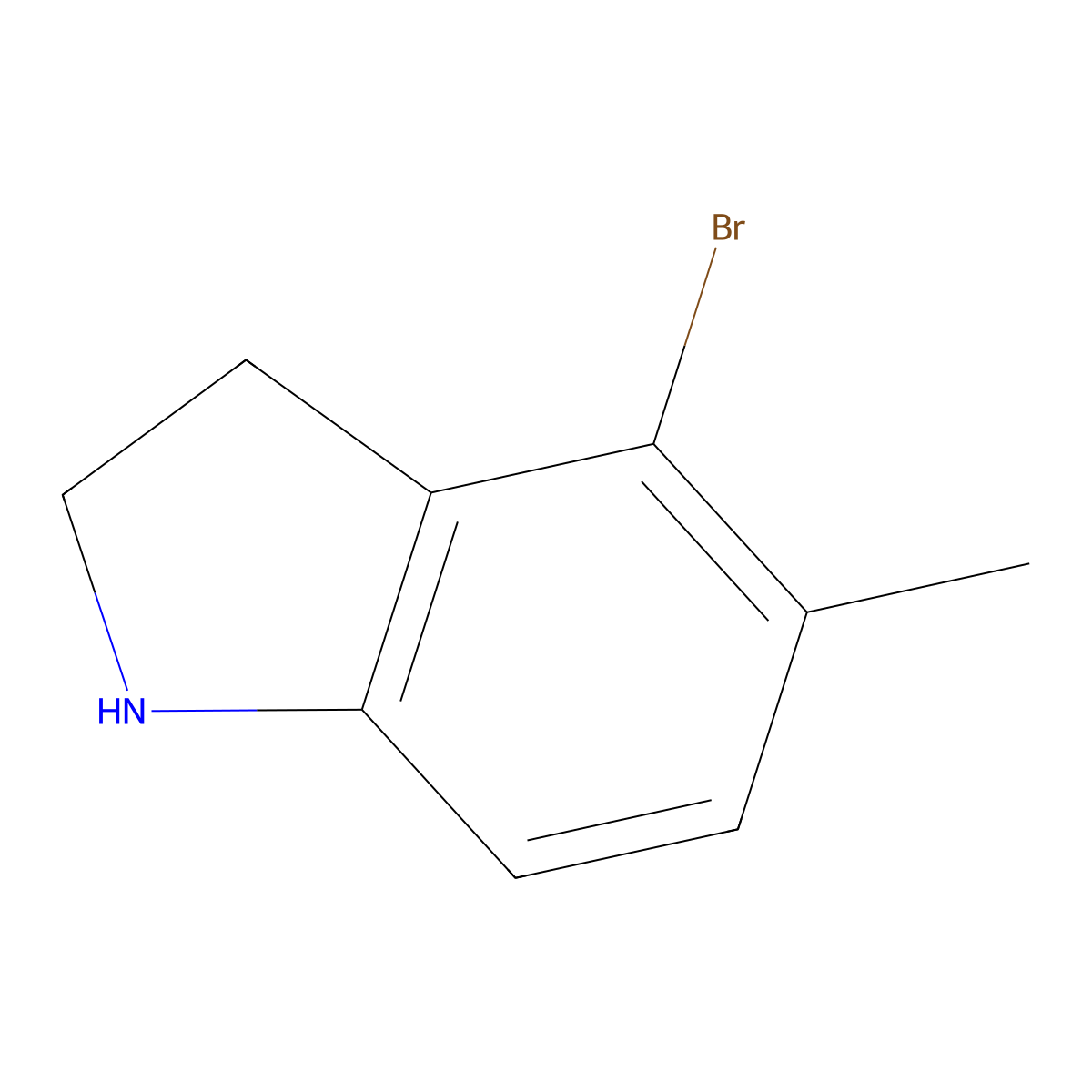 4-Bromo-5-methylindoline molecular structure, CAS 162100-98-3