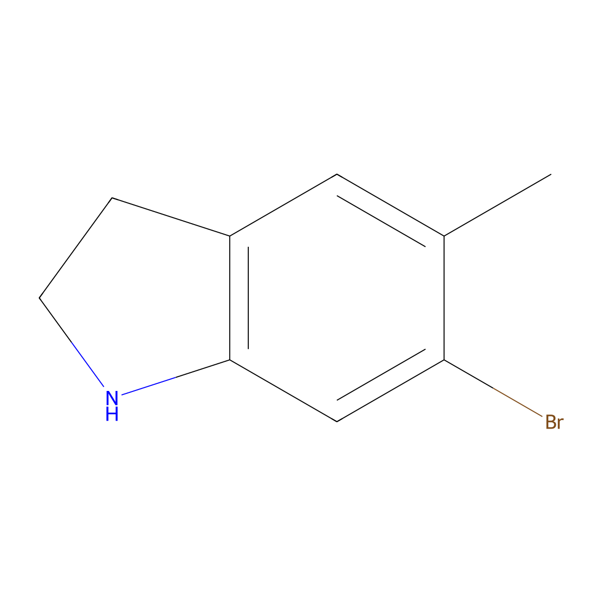 6-Bromo-5-methylindoline molecular structure, CAS 162100-99-4