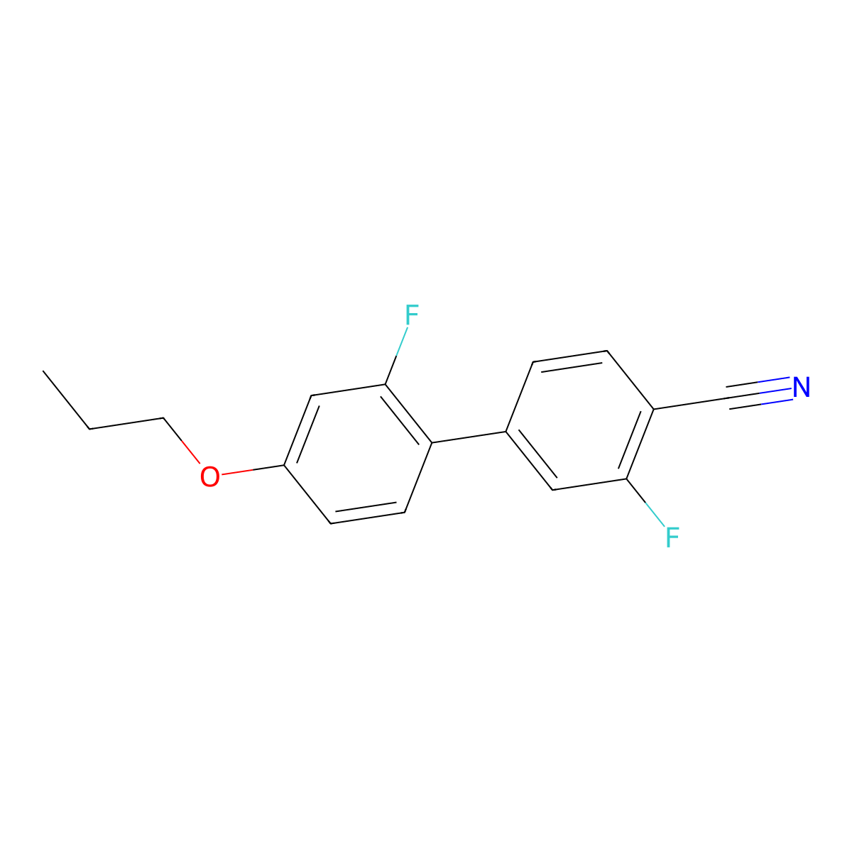 2',3-Difluoro-4'-propoxy[1,1'-biphenyl]-4-carbonitrile molecular structure, CAS 162101-28-2