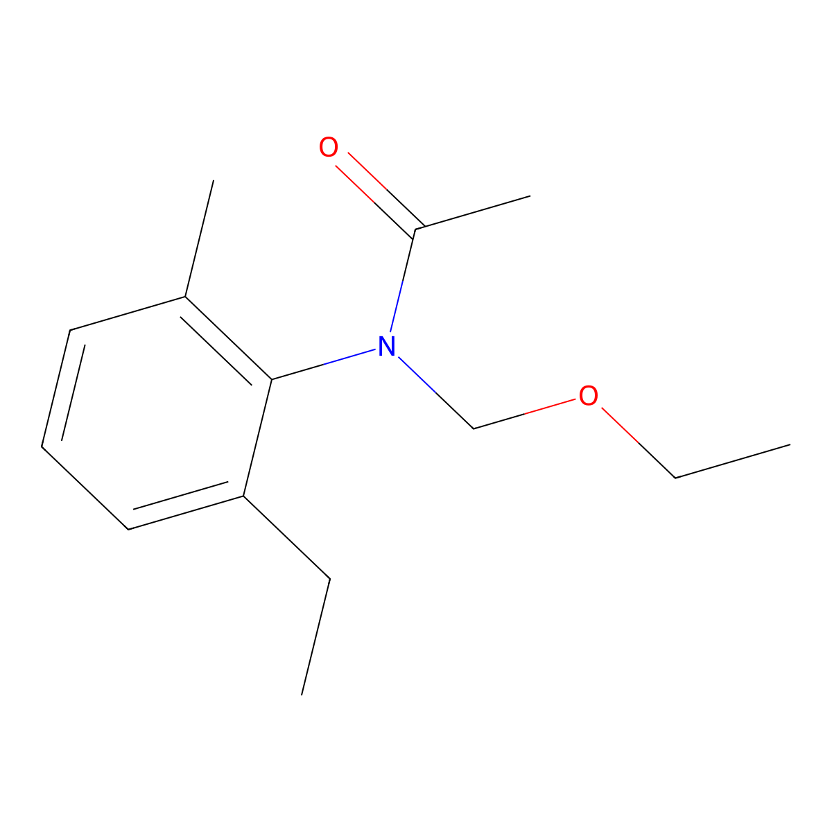 N-(ethoxymethyl)-N-(2-ethyl-6-methylphenyl)acetamide molecular structure, CAS 162102-65-0