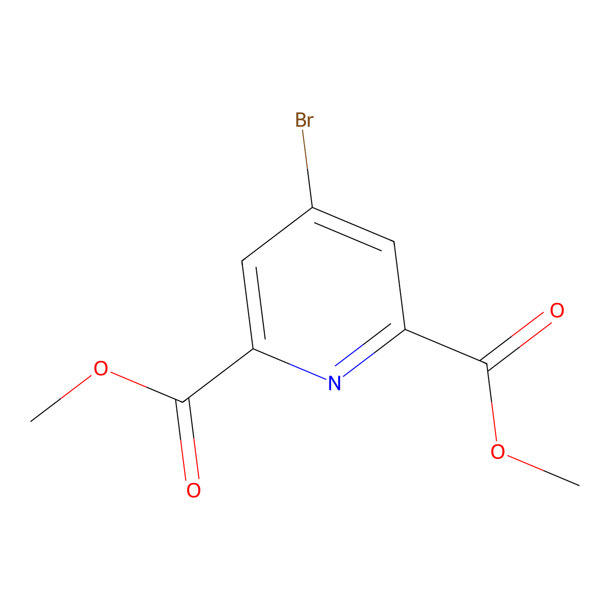 Dimethyl 4-bromopyridine-2,6-dicarboxylate molecular structure, CAS 162102-79-6