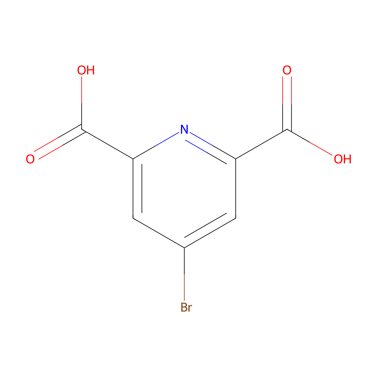 4-Bromo-2,6-pyridinedicarboxylic Acid molecular structure, CAS 162102-81-0