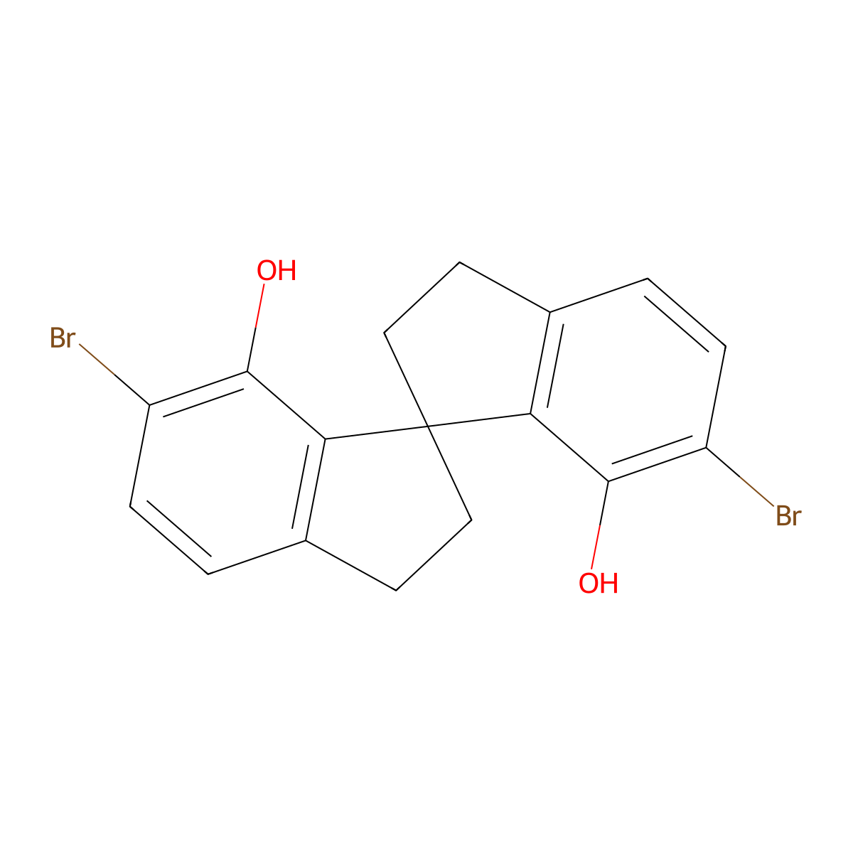 (S)-6,6'-Dibromo-2,2',3,3'-tetrahydro-1,1'-spirobi[1H-indene]-7,7'-diol molecular structure, CAS 1621066-74-7