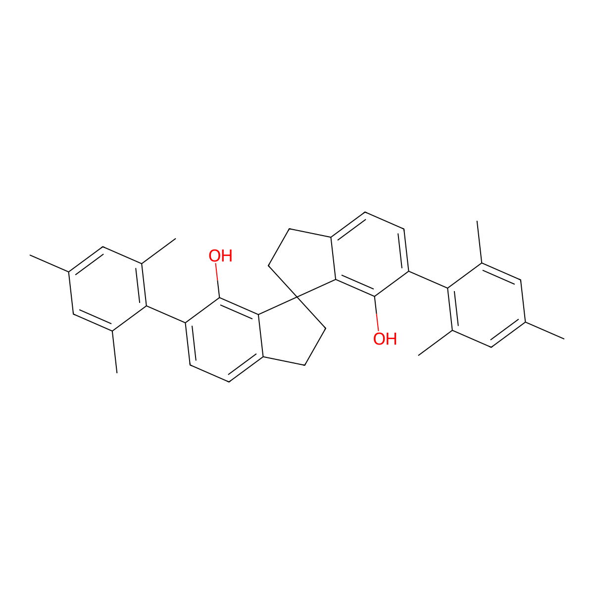 (S)-6,6'-Dimesityl-2,2',3,3'-tetrahydro-1,1'-spirobi[indene]-7,7'-diol molecular structure, CAS 1621066-75-8
